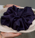 Navy Satin Hijab Scrunchie
